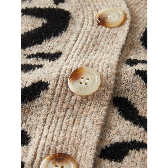 Animal Print Cheetah Leopard Knit Button Up Vest Sweater Top Sleeveless - Picture 8 of 11